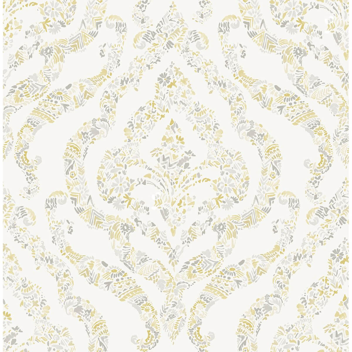featherton-mustard-floral-damask-wallpaper-york-wallcoverings-2901-25401 - York Wallcoverings Wallpaper