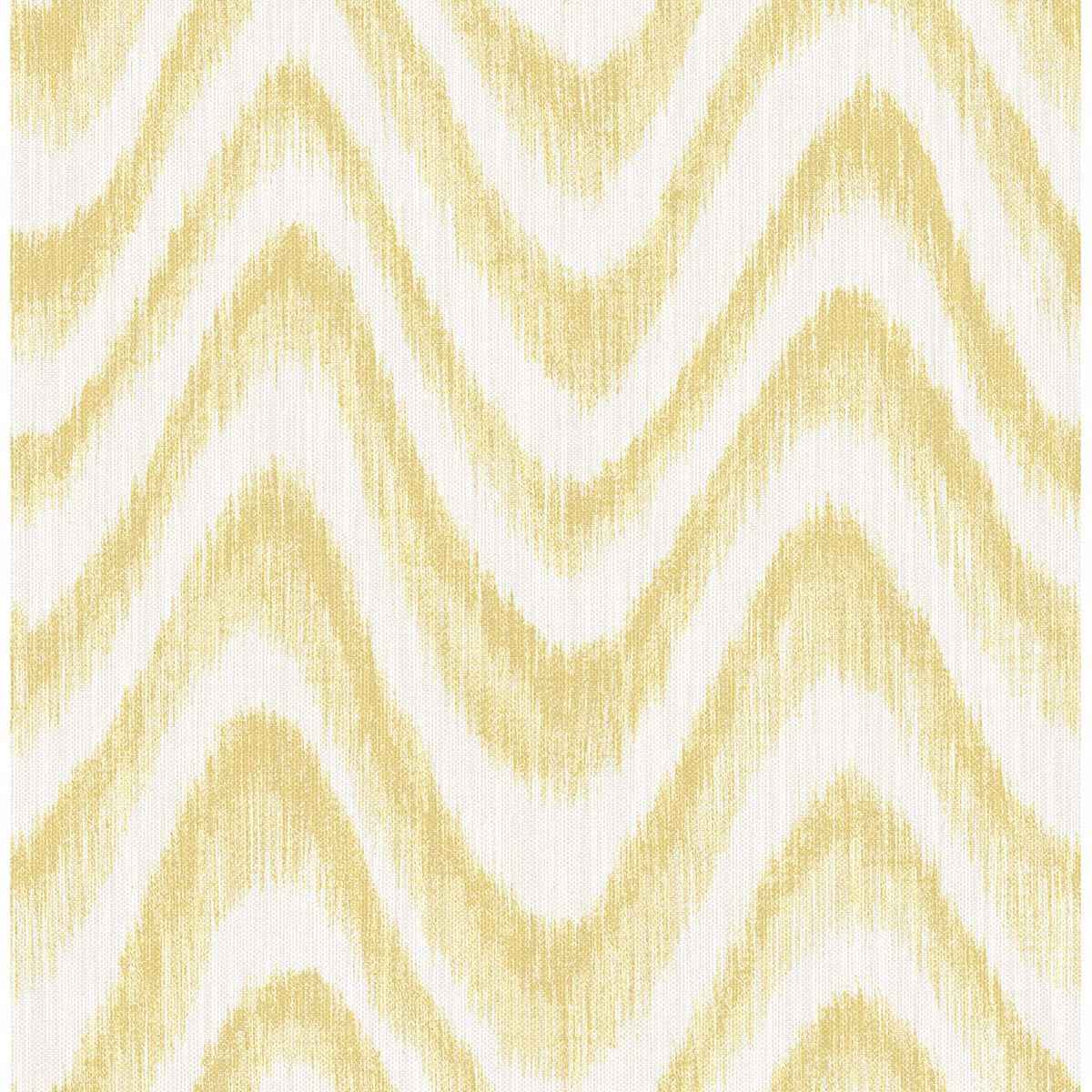 Bargello Yellow Faux Grasscloth Wave Wallpaper - York Wallcoverings - 2901-25409