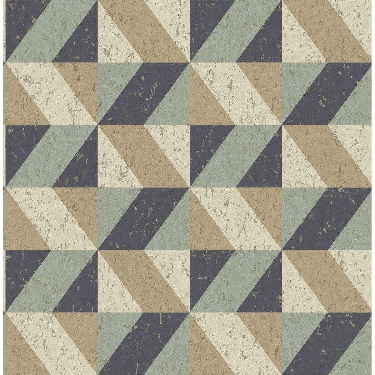 Cerium Multicolor Concrete Geometric Wallpaper - York Wallcoverings - 2908-25310 - York Wallcoverings Wallpaper