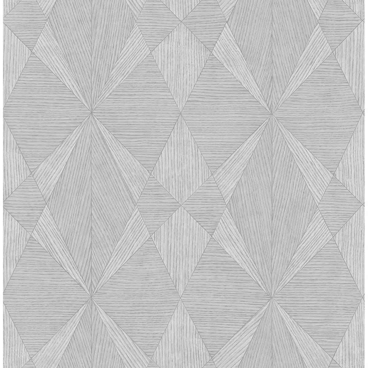 Intrinsic Silver Geometric Wood Wallpaper - York Wallcoverings - 2908-25333 - York Wallcoverings Wallpaper