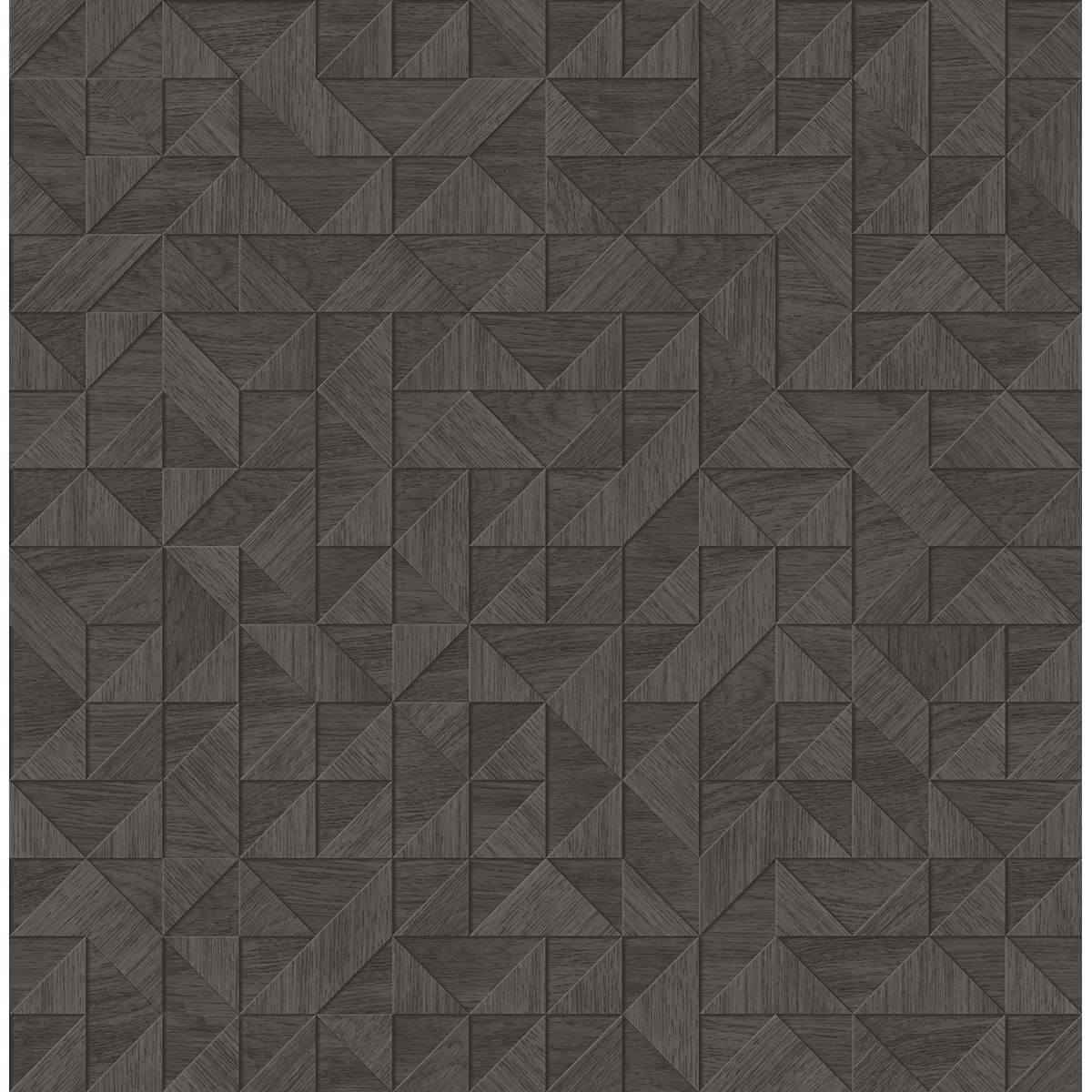 Gallerie Dark Brown Geometric Wood Wallpaper - York Wallcoverings - 2908-25326 - York Wallcoverings Wallpaper