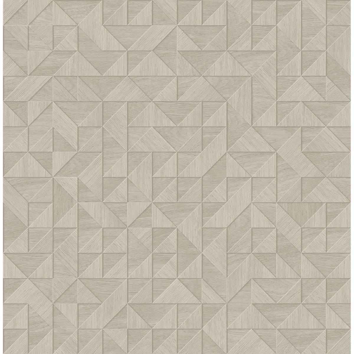 Gallerie Cream Geometric Wood Wallpaper - York Wallcoverings - 2908-25329 - York Wallcoverings Wallpaper