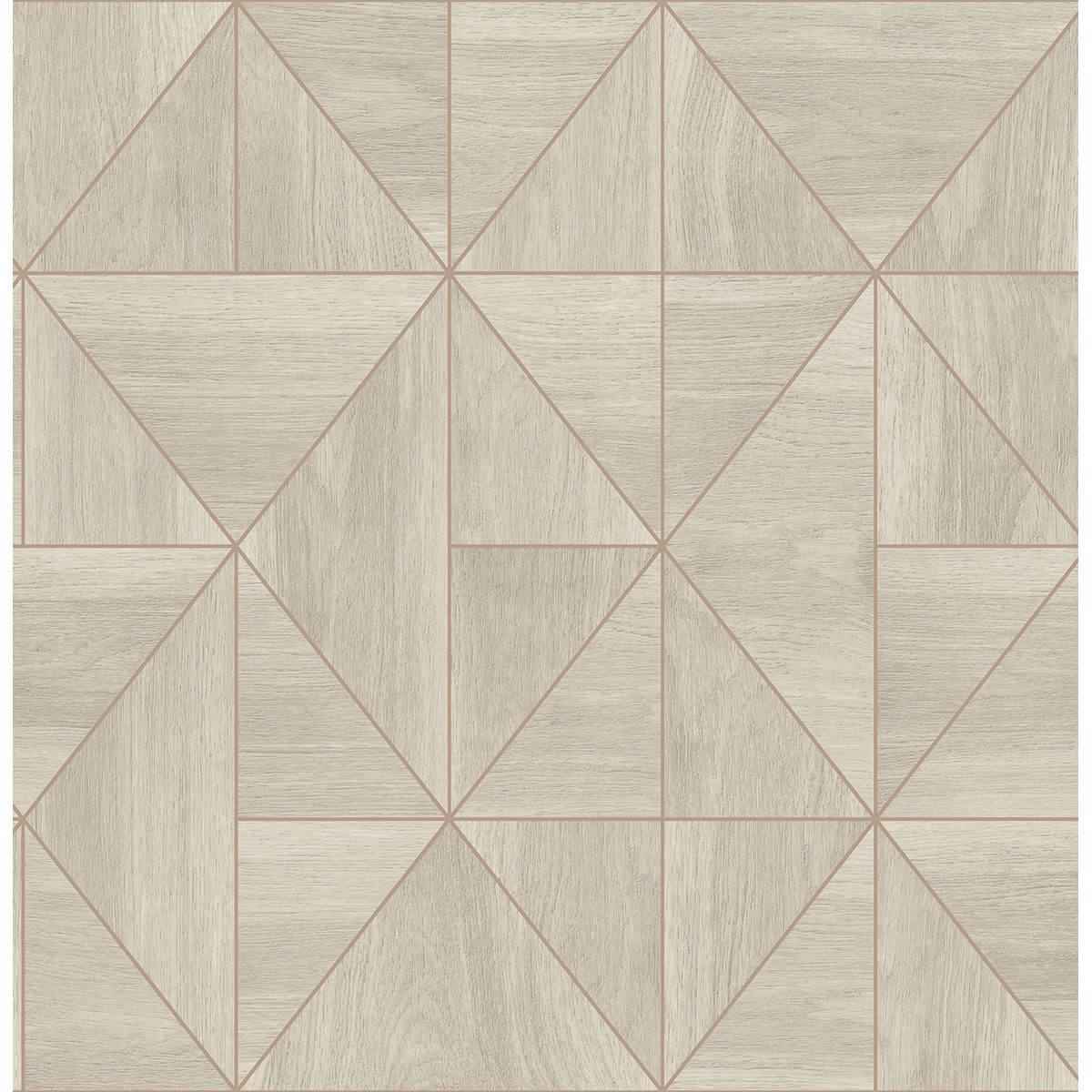 Cheverny Cream Geometric Wood Wallpaper - York Wallcoverings - 2908-25324