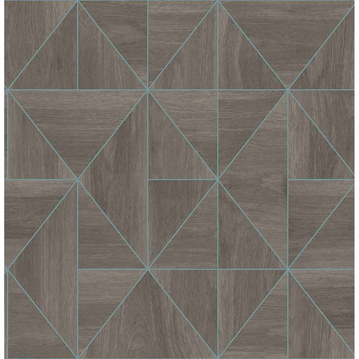 Cheverny Coffee Geometric Wood Wallpaper - York Wallcoverings - 2908-25322