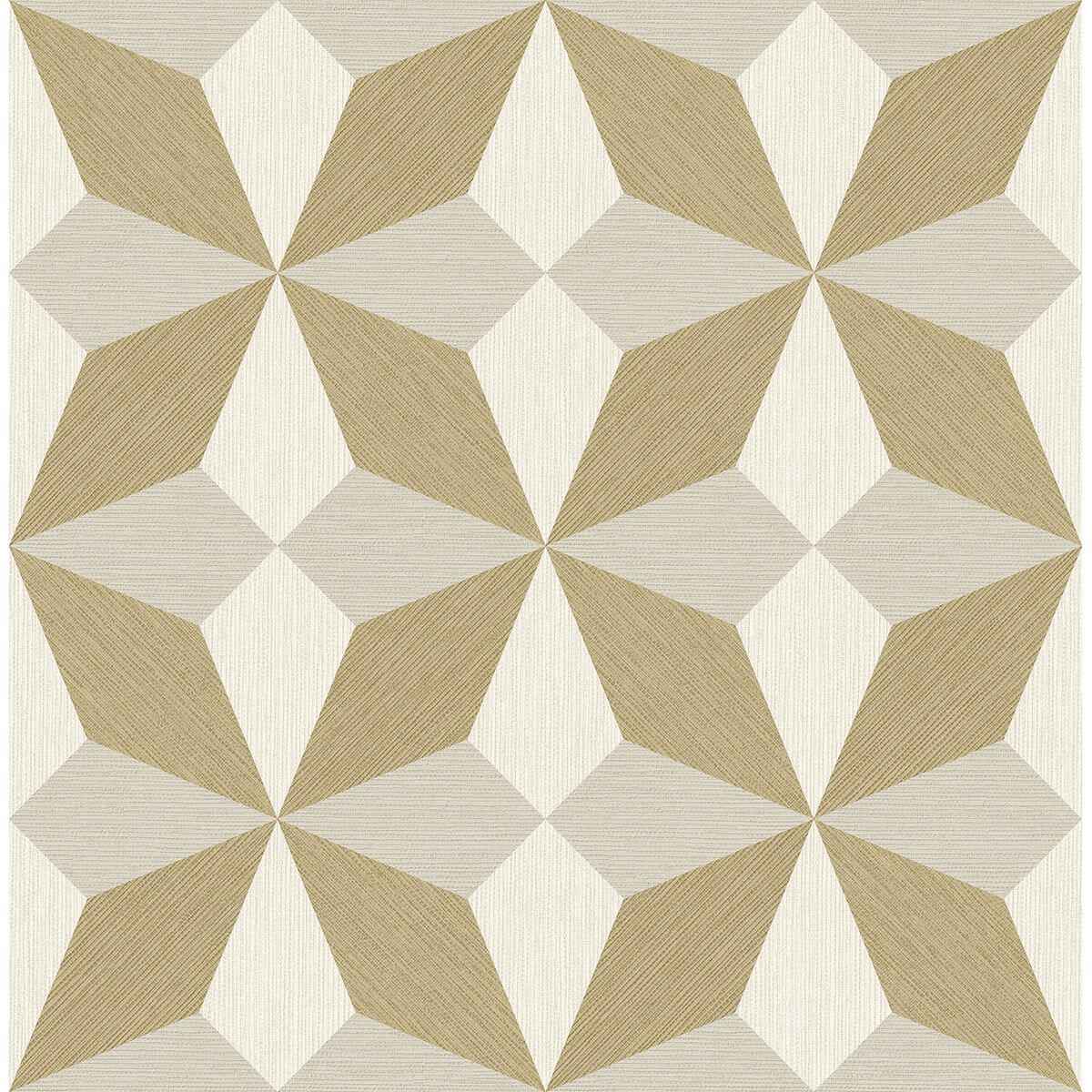 Valiant Beige Faux Grasscloth Geometric Wallpaper - York Wallcoverings - 2908-25302 - York Wallcoverings Wallpaper