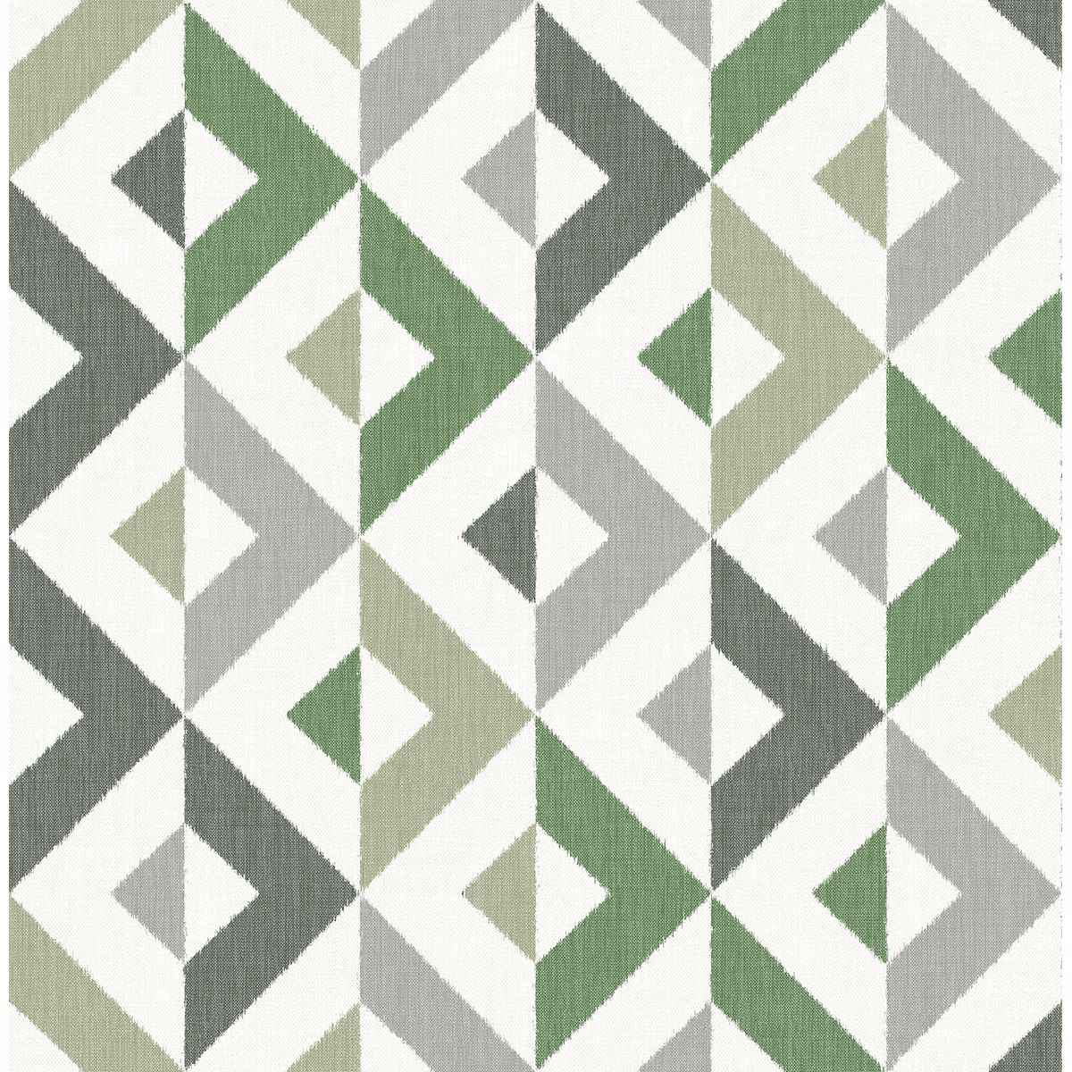 Seesaw Green Geometric Faux Linen Wallpaper - York Wallcoverings - 2902-25543 - York Wallcoverings Wallpaper