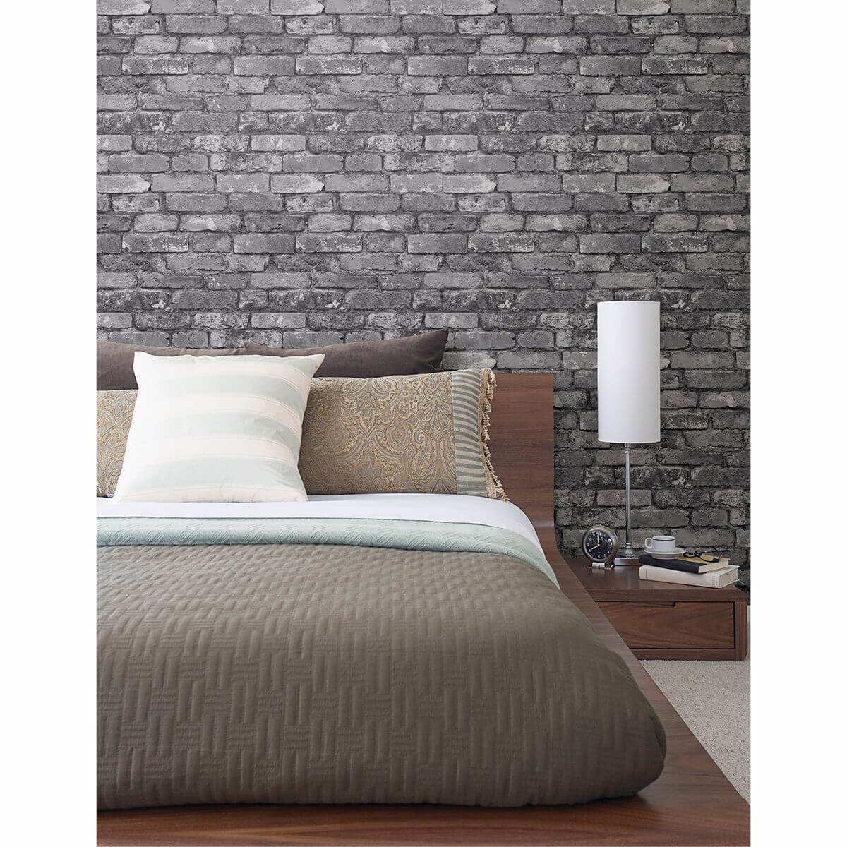 debs-grey-exposed-brick-wallpaper-york-wallcoverings-2922-21260 - York Wallcoverings Wallpaper