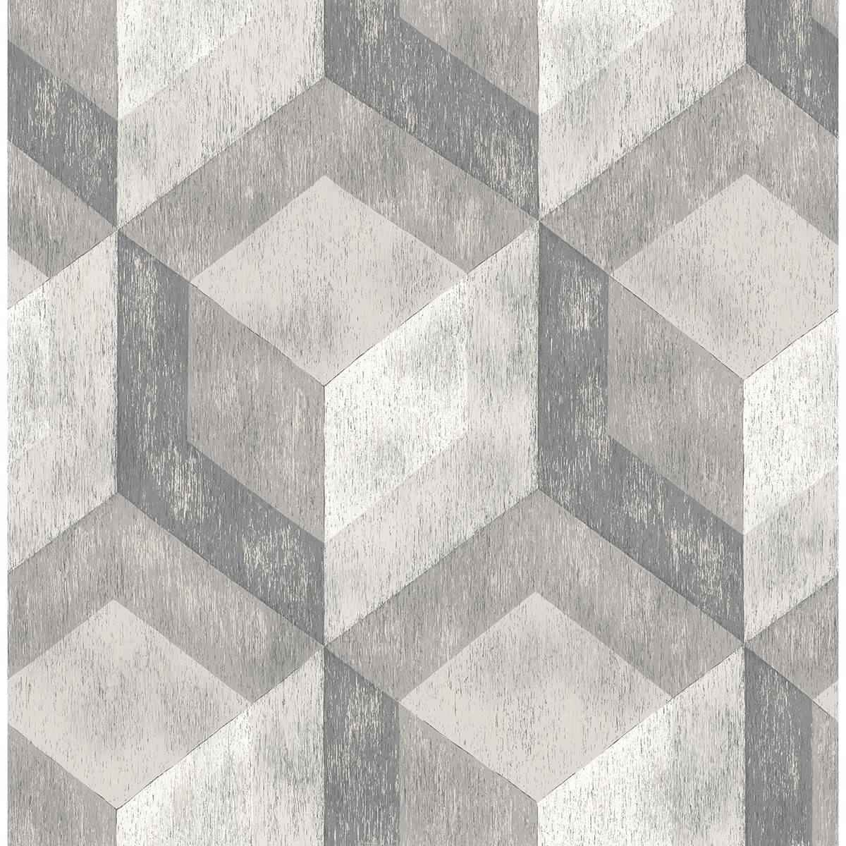 Clarabelle Grey Rustic Wood Tile Wallpaper - York Wallcoverings - 2922-22306