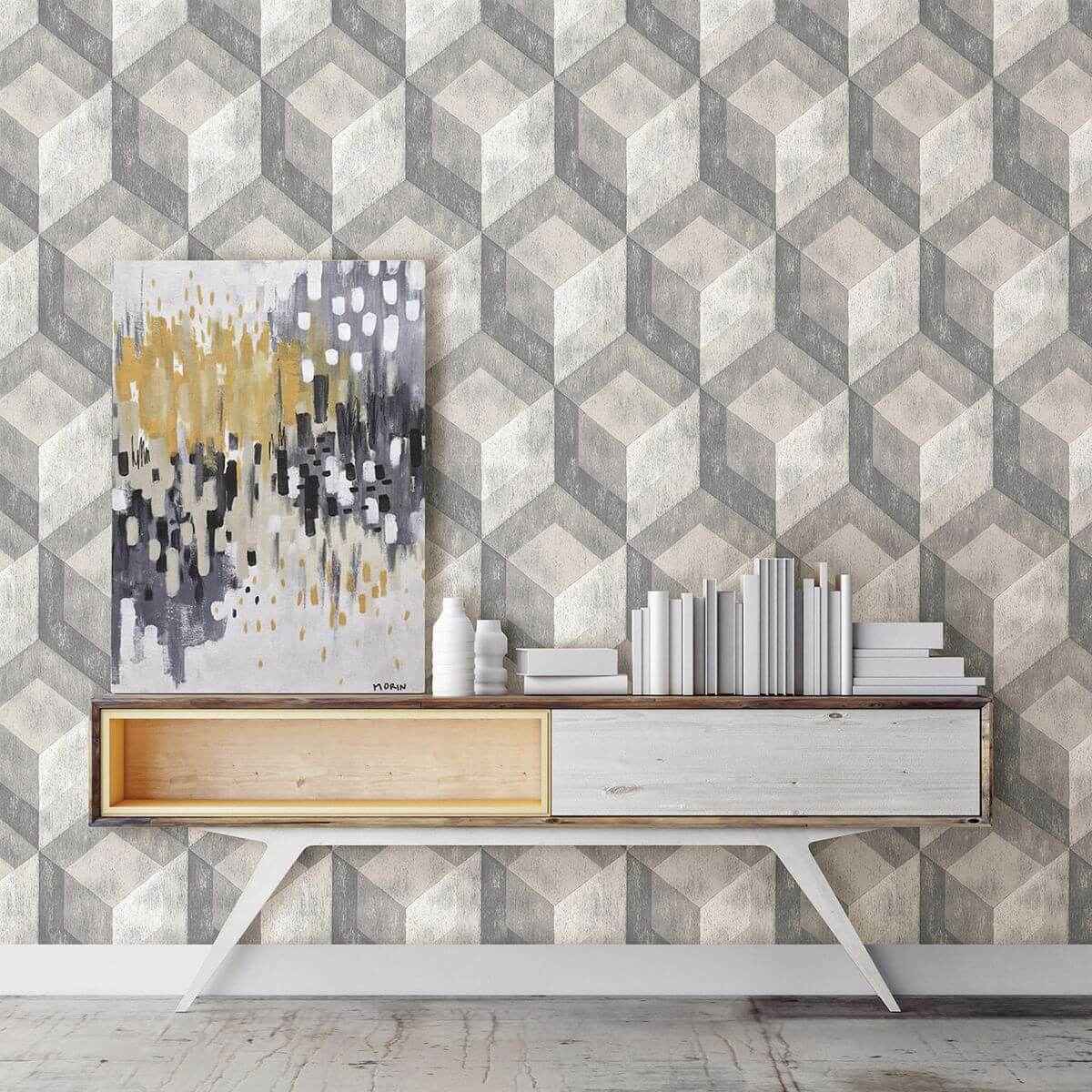Clarabelle Grey Rustic Wood Tile Wallpaper - York Wallcoverings - 2922-22306 - York Wallcoverings Wallpaper