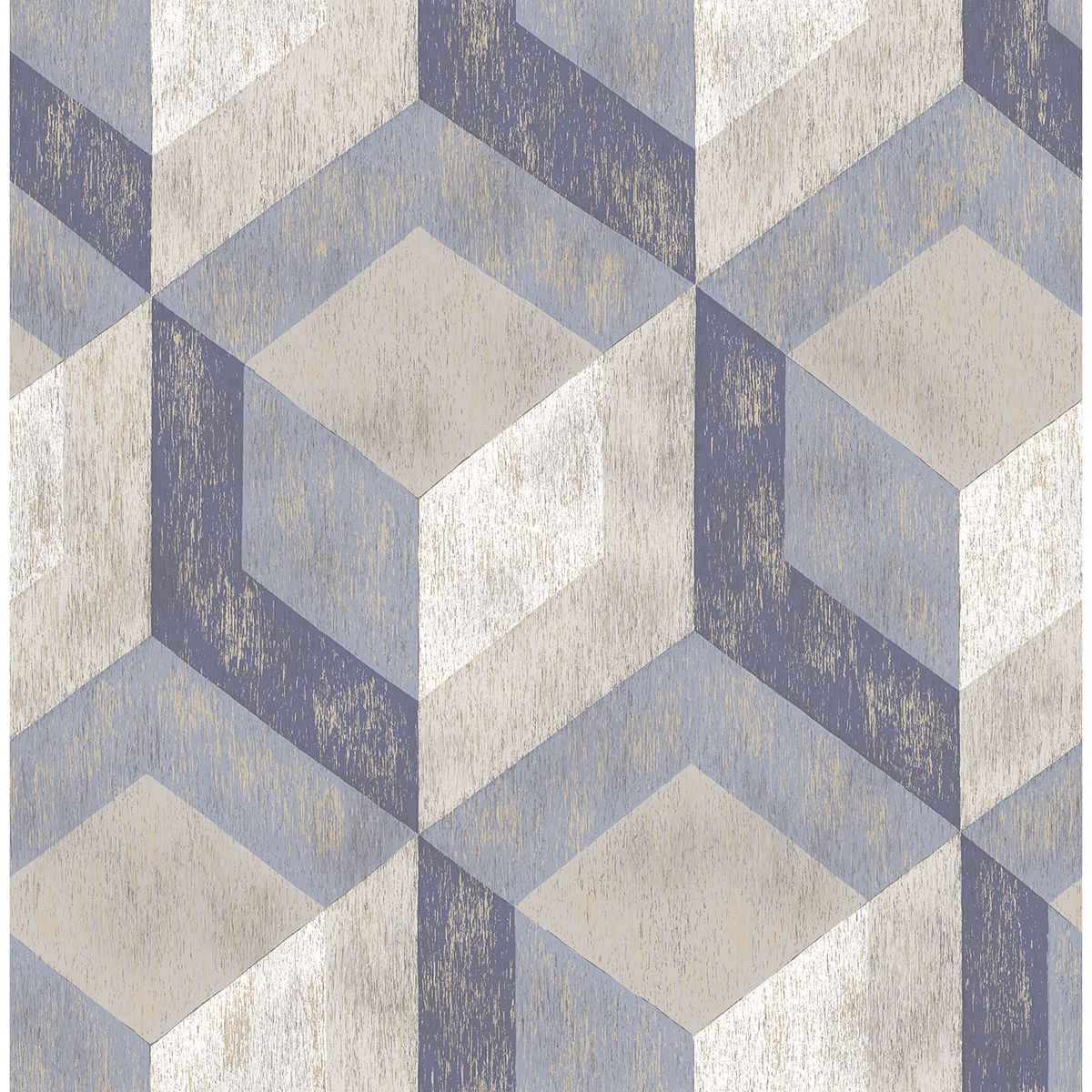 Clarabelle Blue Rustic Wood Tile Wallpaper - York Wallcoverings - 2922-22311