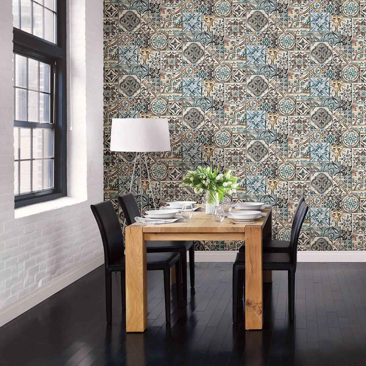 Estrada Blue Marrakesh Tiles Wallpaper - York Wallcoverings - 2922-22315 - York Wallcoverings Wallpaper