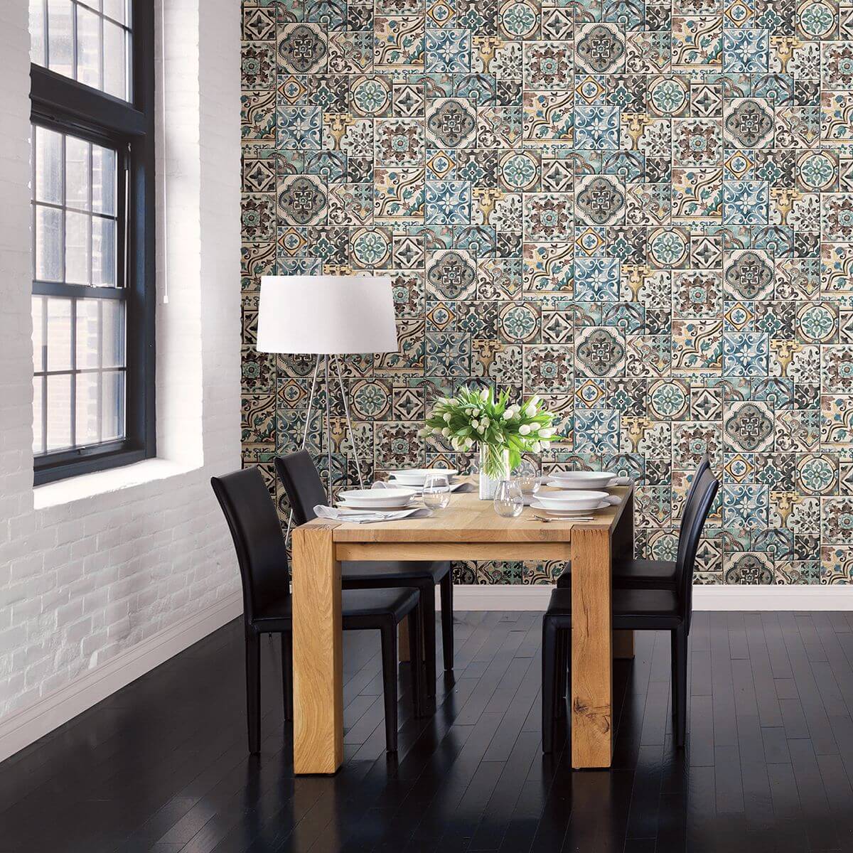 estrada-blue-marrakesh-tiles-wallpaper-york-wallcoverings-2922-22315 - York Wallcoverings Papel pintado