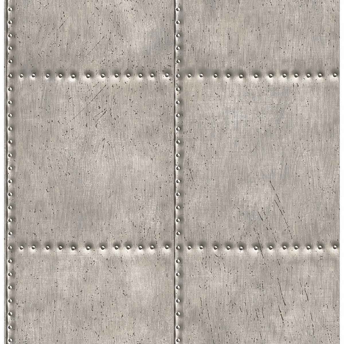 Hale Pewter Sheet Metal Wallpaper - York Wallcoverings - 2922-22343