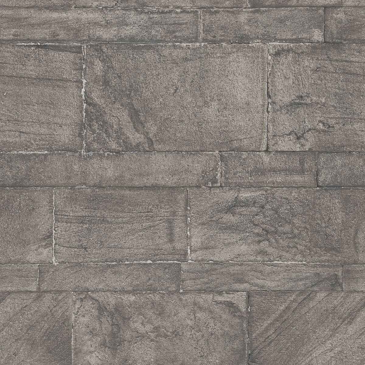 Murray Dark Grey Stone Wall Wallpaper - York Wallcoverings - 2922-25375