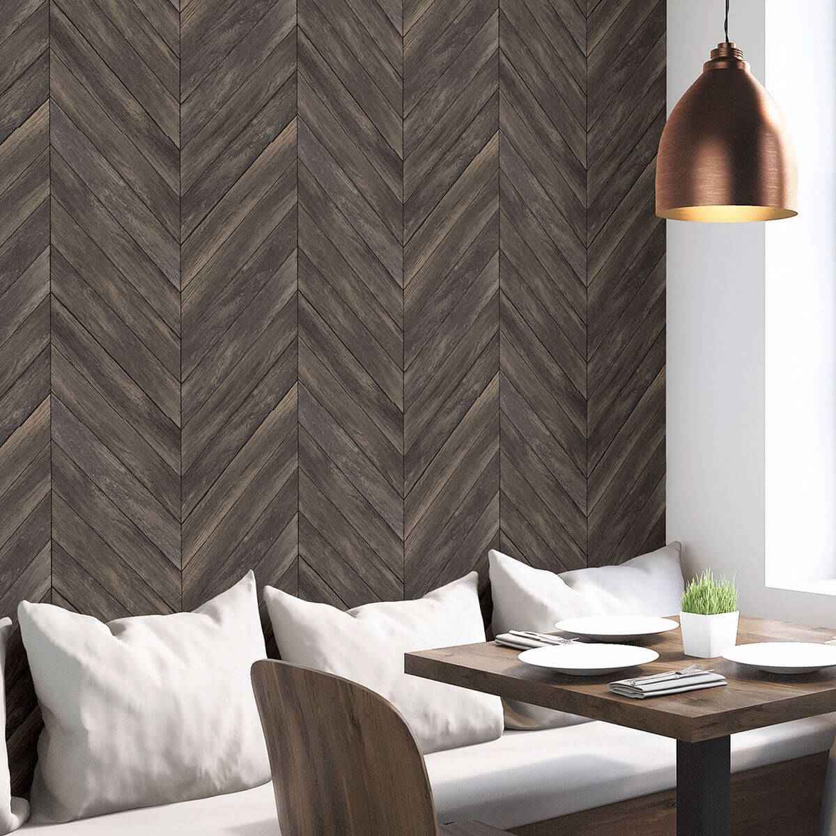 Wildwood Walnut Peel and Stick Wallpaper - York Wallcoverings - NH3064 - York Wallcoverings Wallpaper