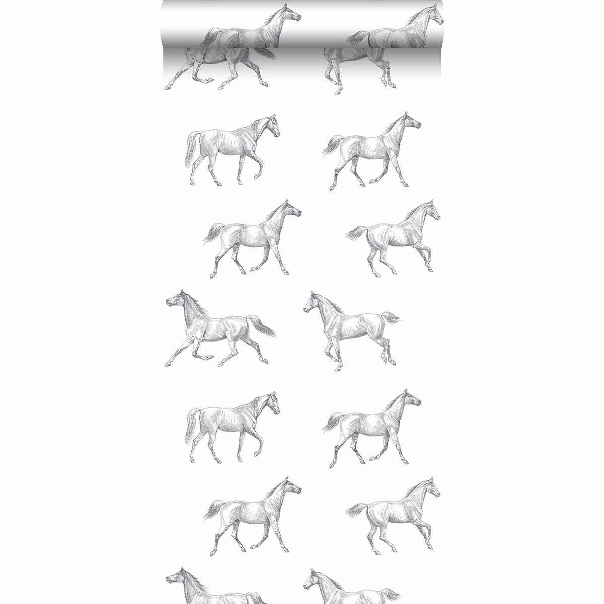 Burnett Off White Horses Wallpaper - York Wallcoverings - DD128807 - York Wallcoverings Wallpaper