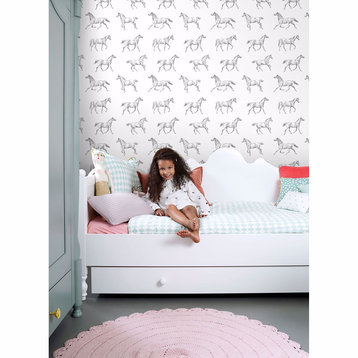 burnett-off-white-horses-wallpaper-york-wallcoverings-dd128807 - York Wallcoverings Wallpaper