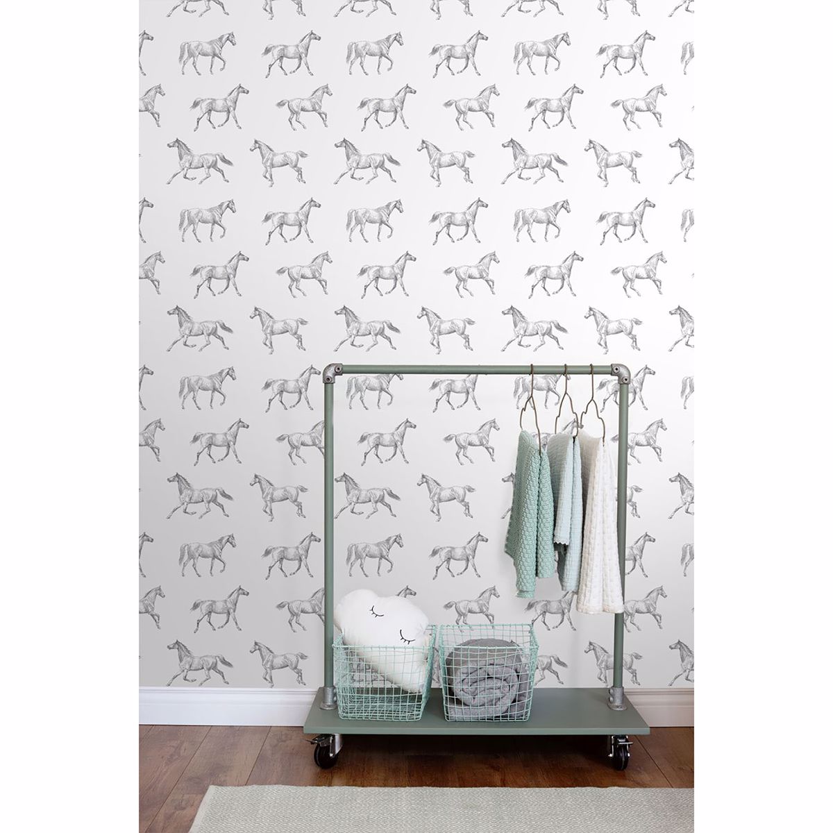 burnett-off-white-horses-wallpaper-york-wallcoverings-dd128807 - York Wallcoverings Wallpaper