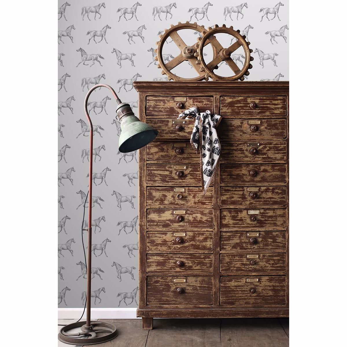 burnett-off-white-horses-wallpaper-york-wallcoverings-dd128807 - York Wallcoverings Wallpaper