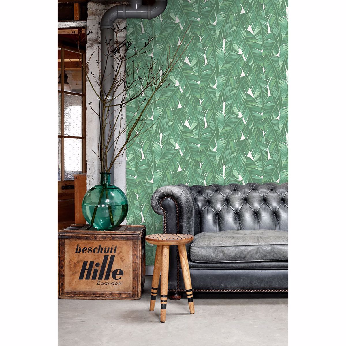dumott-green-tropical-leaves-wallpaper-york-wallcoverings-dd139014 - York Wallcoverings Wallpaper