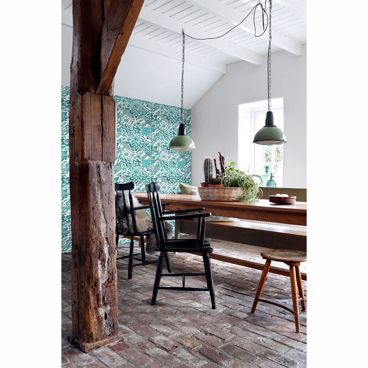 cohen-turquoise-tile-wallpaper-york-wallcoverings-dd148635 - York Wallcoverings Wallpaper