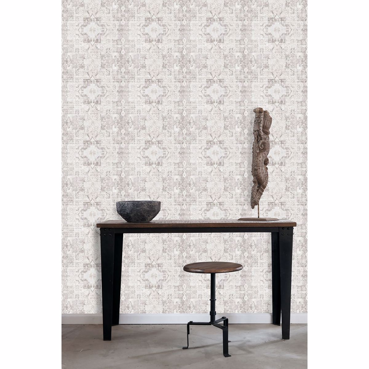 desmond-beige-distressed-medallion-wallpaper-york-wallcoverings-dd148654 - York Wallcoverings Wallpaper