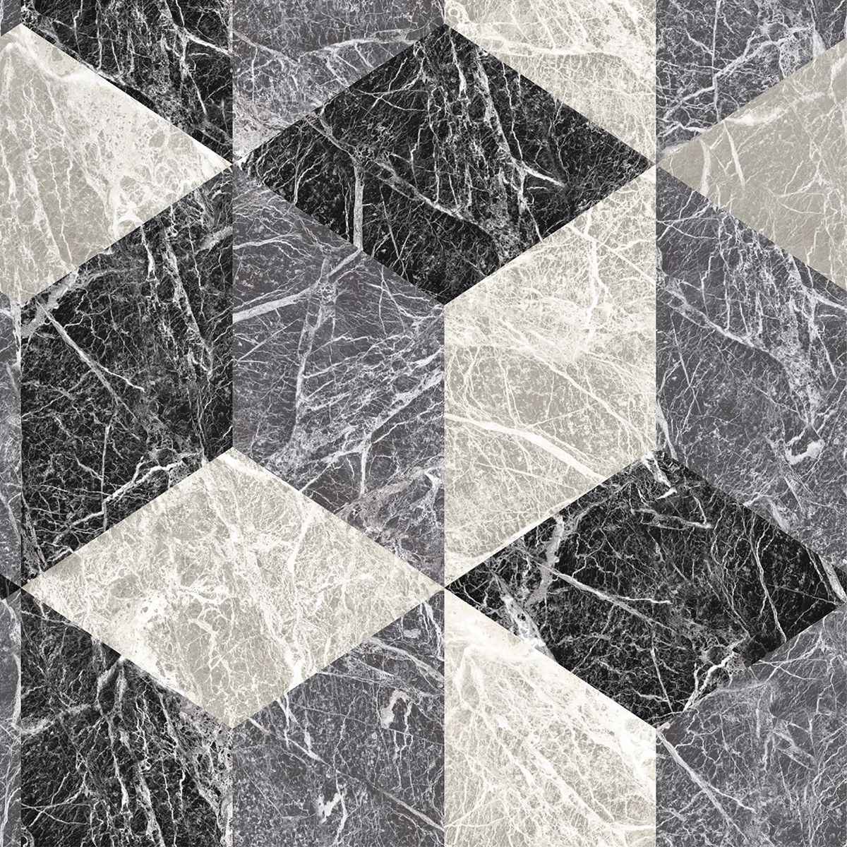 Rizzo Black Geometric Stone Wallpaper - York Wallcoverings - DD347318