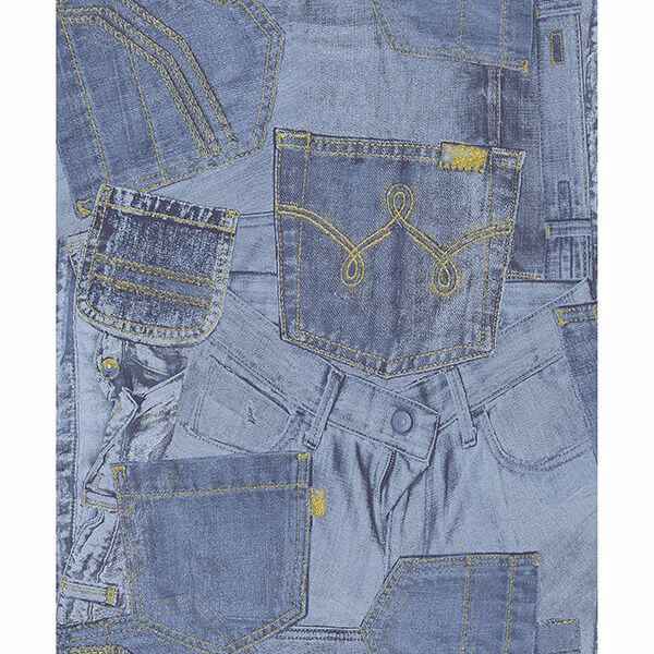 Inky Denim Jean Pocket Wallpaper - York Wallcoverings - M1060