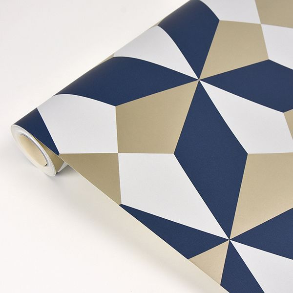 newby-navy-geometric-wallpaper-york-wallcoverings-2900-42548 - York Wallpaper Wallpaper