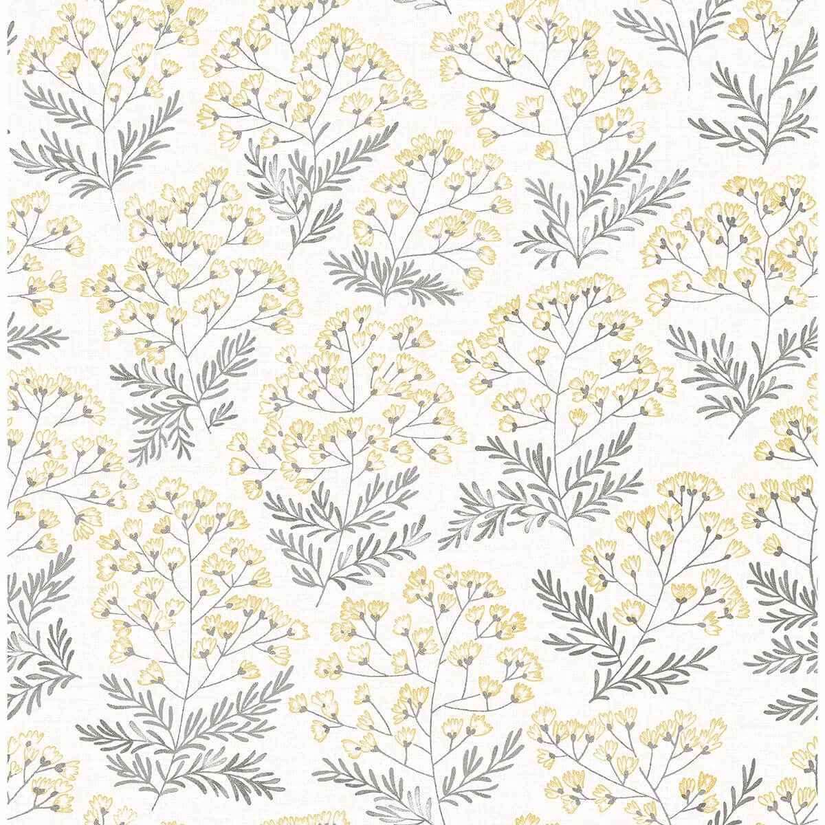 Floret Yellow Floral Wallpaper - York Wallcoverings - 2861-25715