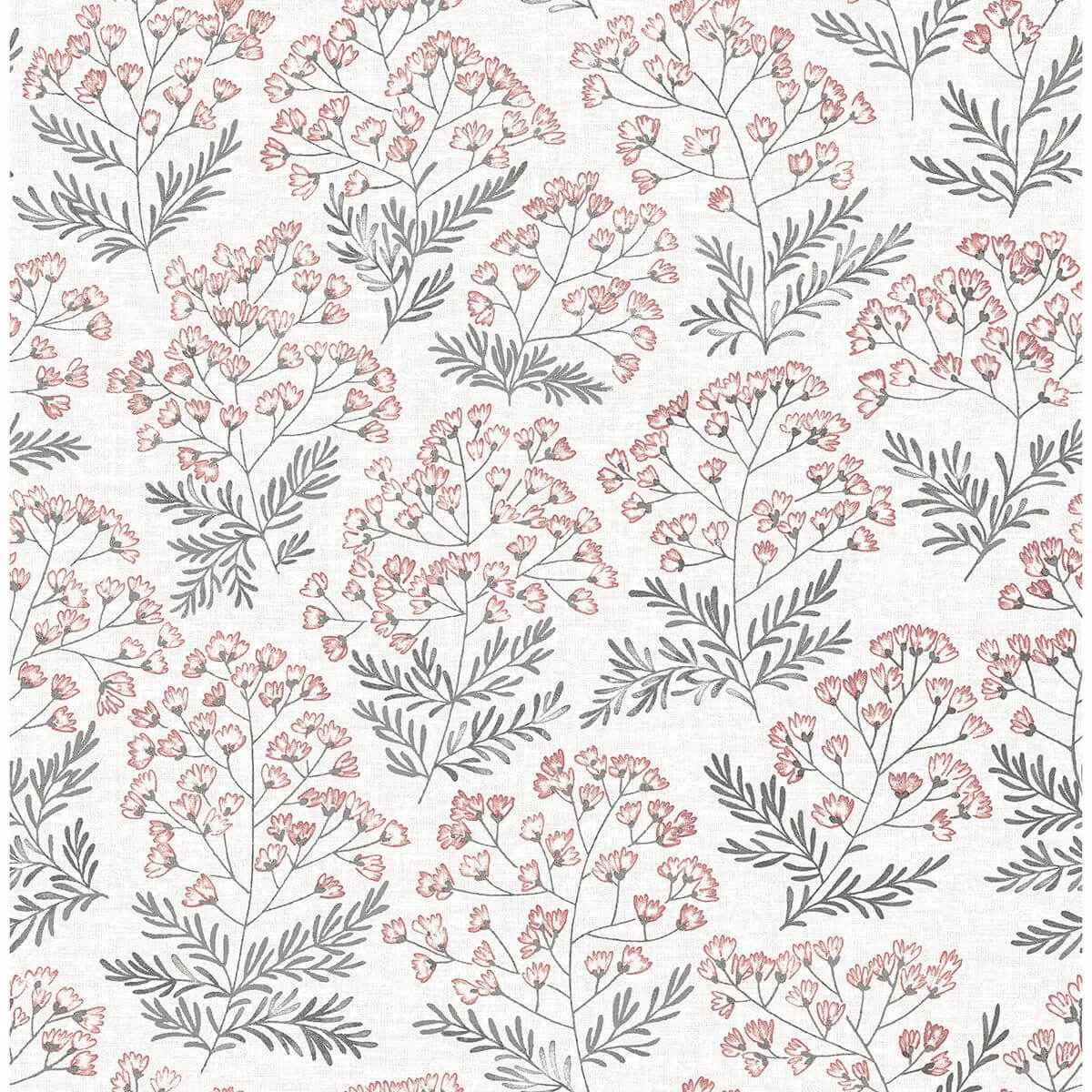 Floret Pink Floral Wallpaper - York Wallcoverings - 2861-25716