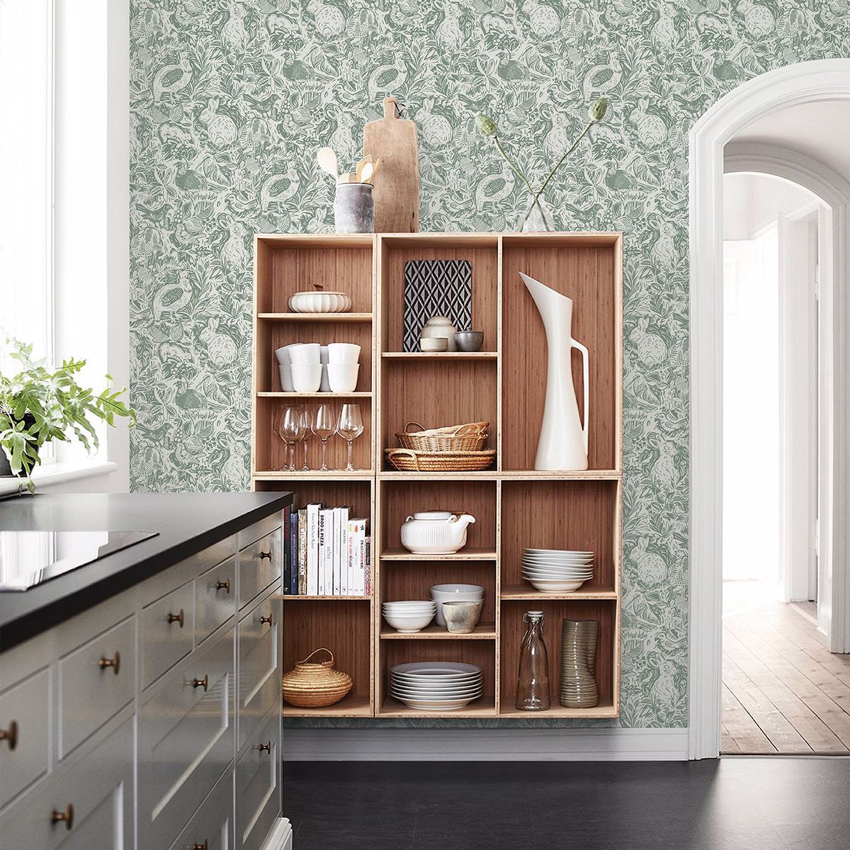 revival-dark-green-fauna-wallpaper-york-wallcoverings-2861-25724 - York Wallcoverings Wallpaper