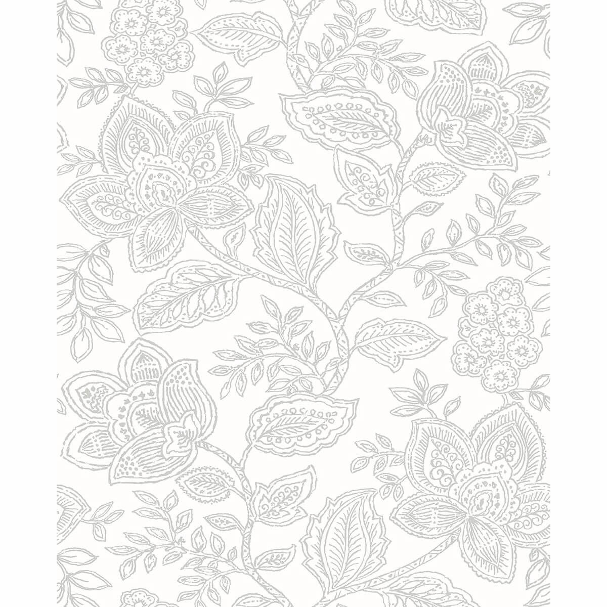 larkin-grey-floral-wallpaper-york-wallcoverings-2861-25733 - York Wallcoverings Wallpaper