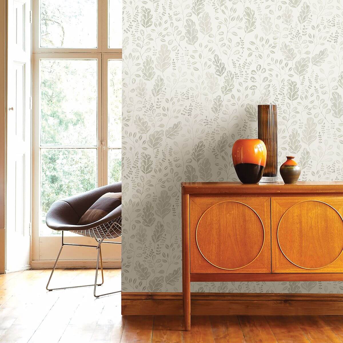 isha-beige-leaf-wallpaper-york-wallcoverings-2948-27011 - York Wallcoverings Wallpaper