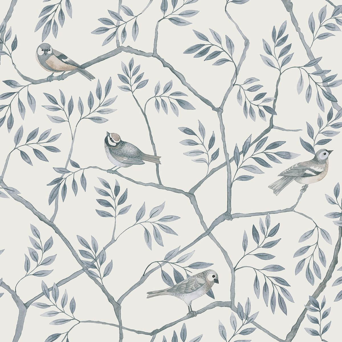 crossbill-light-blue-branches-wallpaper-york-wallcoverings-2948-27016 - York Wallcoverings Wallpaper