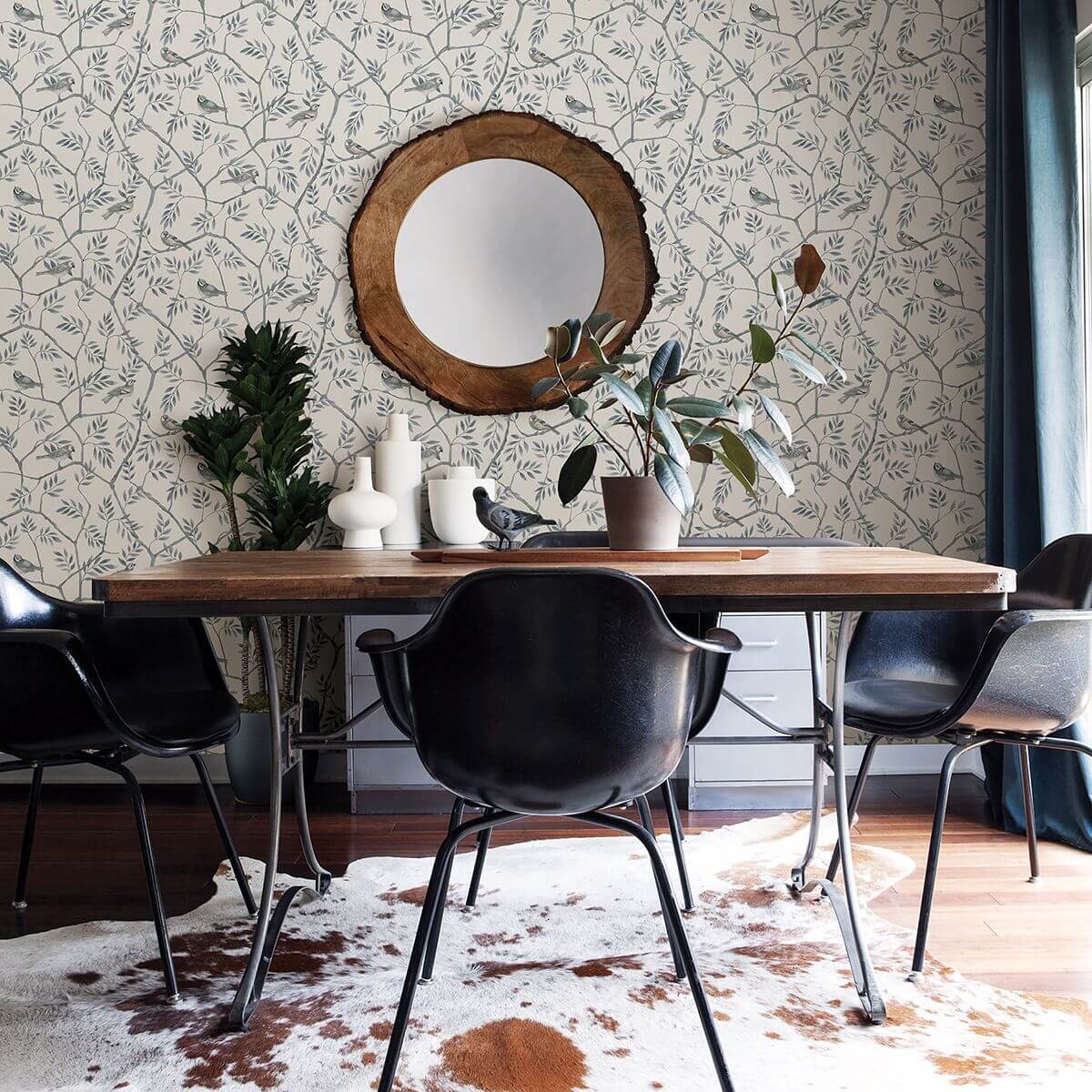 crossbill-light-blue-branches-wallpaper-york-wallcoverings-2948-27016 - York Wallcoverings Wallpaper