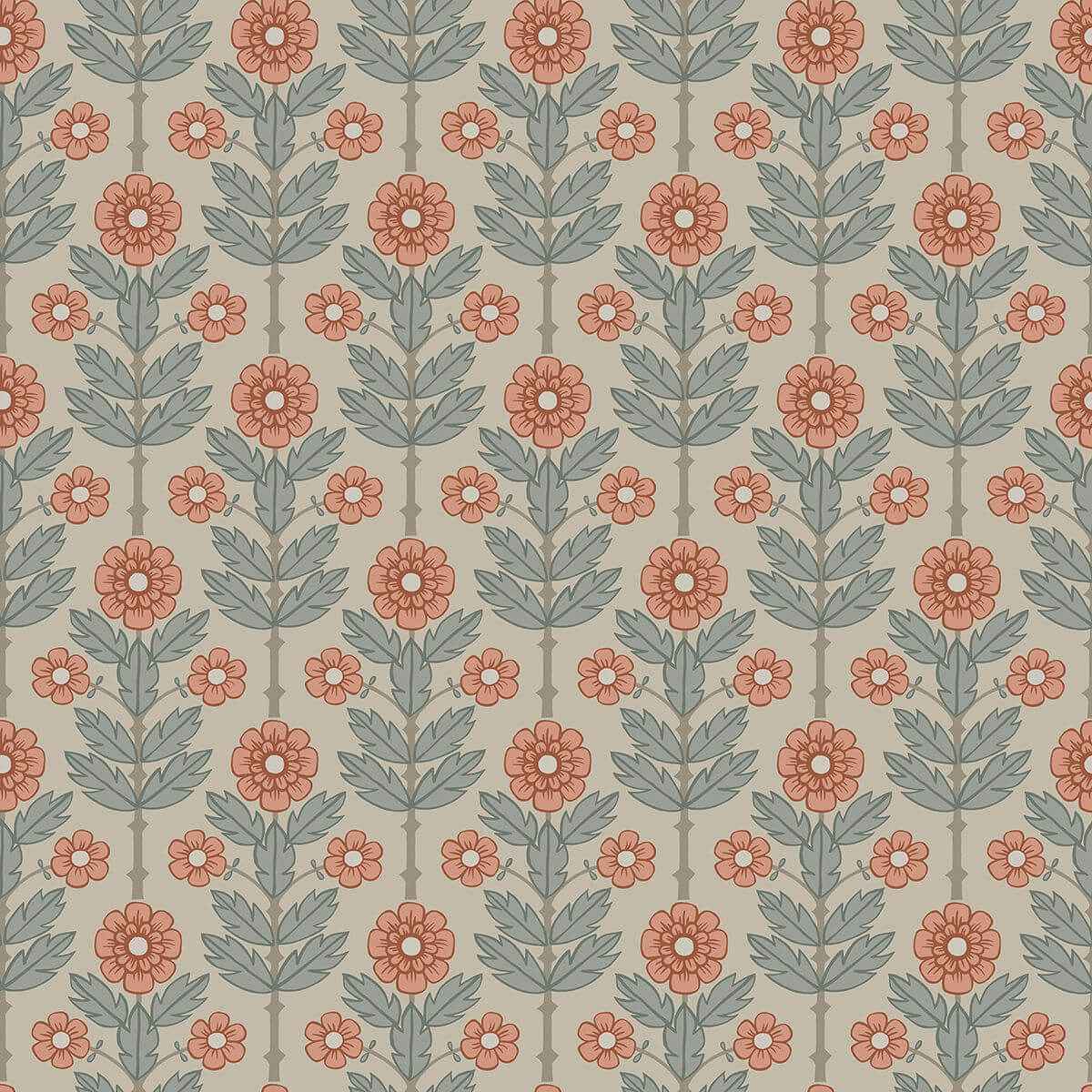 aya-beige-floral-wallpaper-york-wallcoverings-2948-28006 - York Wallcoverings Wallpaper