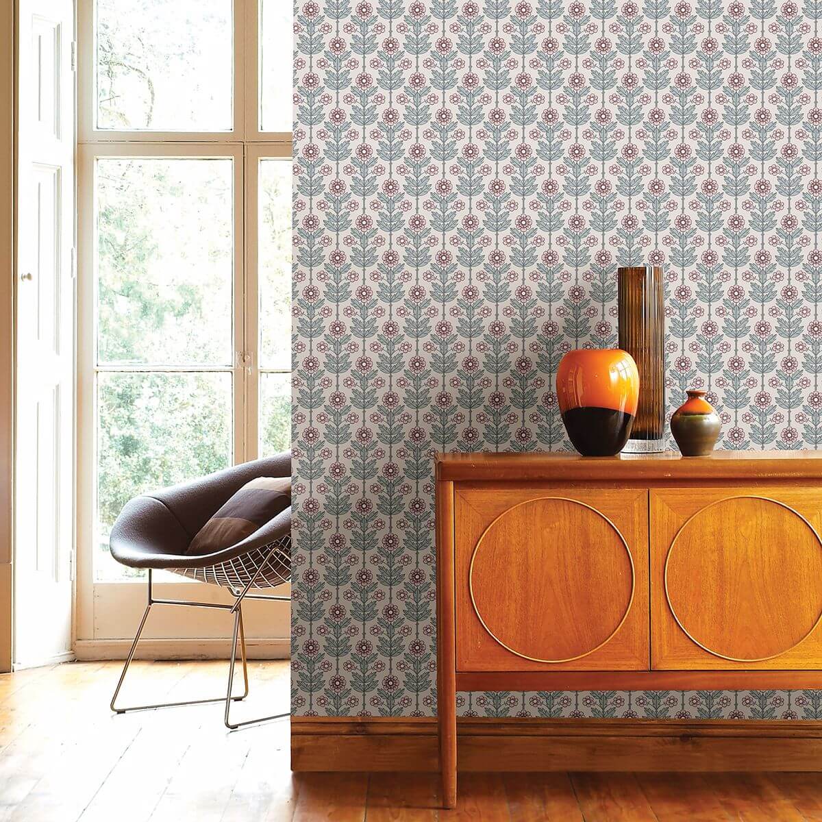 aya-eggshell-floral-wallpaper-york-wallcoverings-2948-28007 - York Wallcoverings Wallpaper
