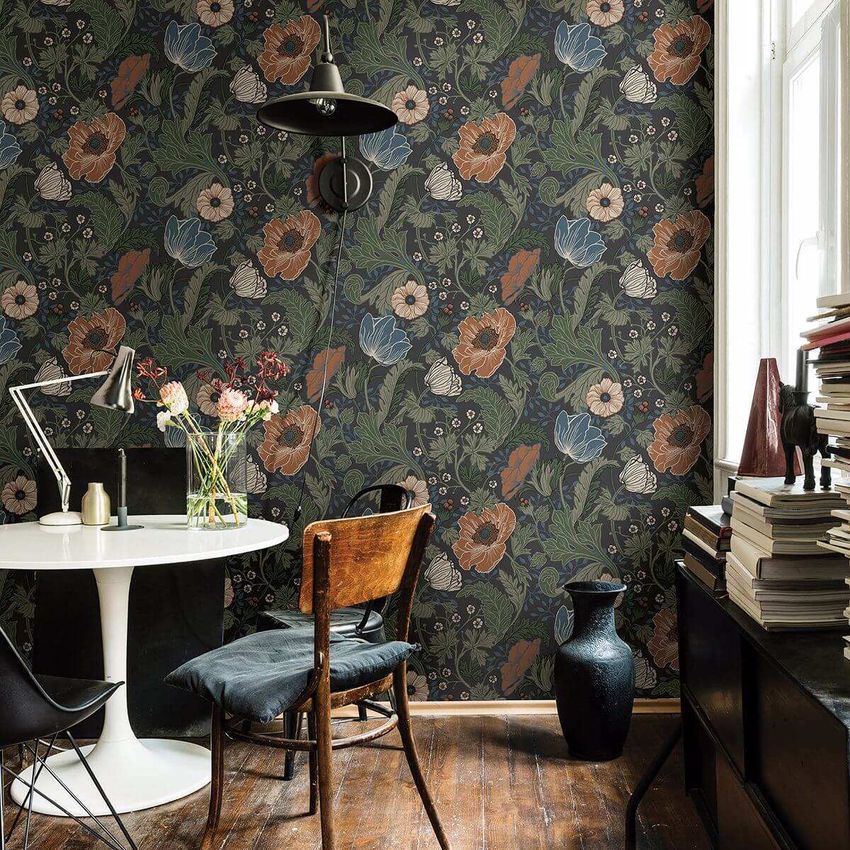 anemone-multicolor-floral-wallpaper-york-wallcoverings-2948-33003 - York Wallcoverings Wallpaper