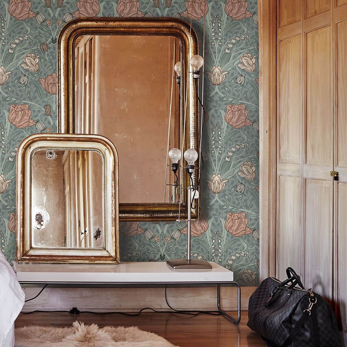 tulipa-sage-floral-wallpaper-york-wallcoverings-2948-33010 - York Wallcoverings Wallpaper