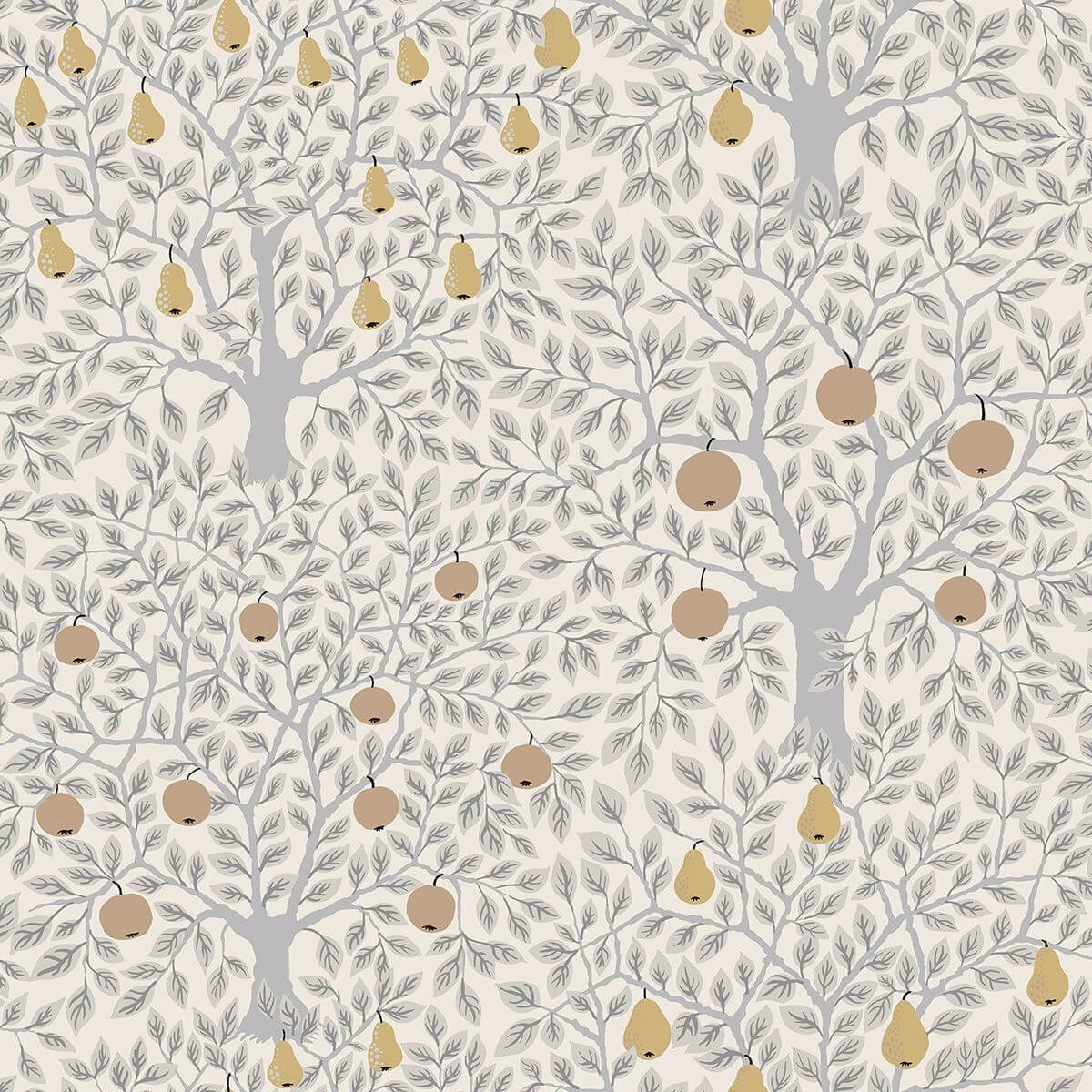 pomona-light-grey-fruit-tree-wallpaper-york-wallcoverings-2948-33012 - York Wallcoverings Wallpaper