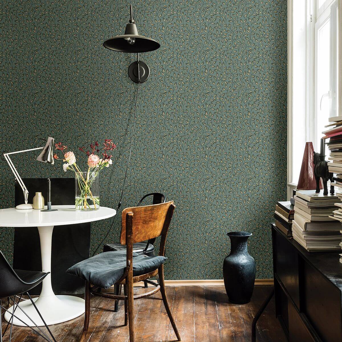 posey-green-vines-wallpaper-york-wallcoverings-2948-33020 - York Wallcoverings Wallpaper