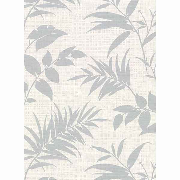 Chandler Off White Botanical Faux Grasscloth Wallpaper - York Wallcoverings - 2921-50810