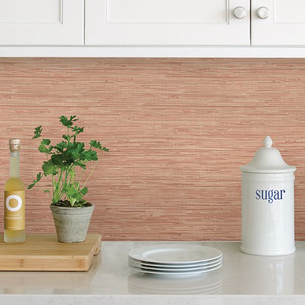 tibetan-grasscloth-spice-peel-and-stick-wallpaper-york-wallcoverings-nus3339 - York Wallcoverings Wallpaper