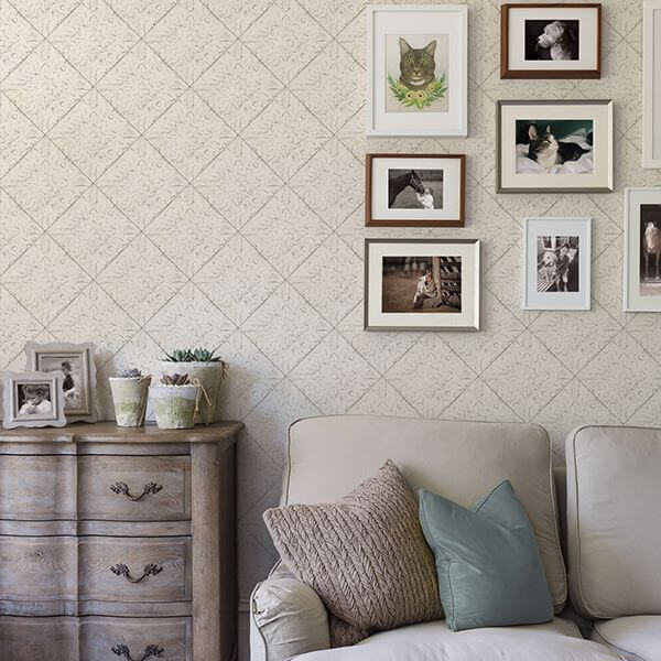 brandi-white-tin-tile-wallpaper-york-wallcoverings-2904-13091 - York Wallpaper Wallpaper