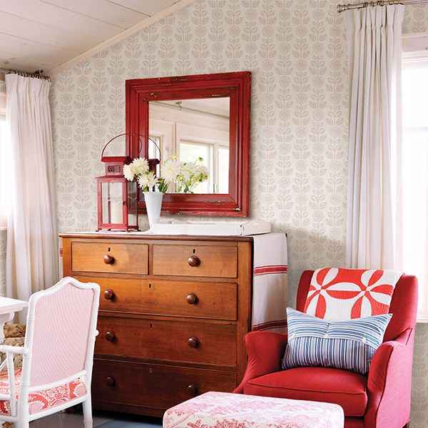 Dolly Taupe Folk Floral Wallpaper - York Wallcoverings - 2904-13514