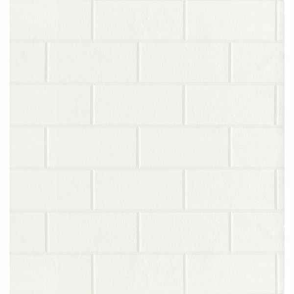Bettina White Paintable Subway Tile Wallpaper - York Wallcoverings - 2904-21399