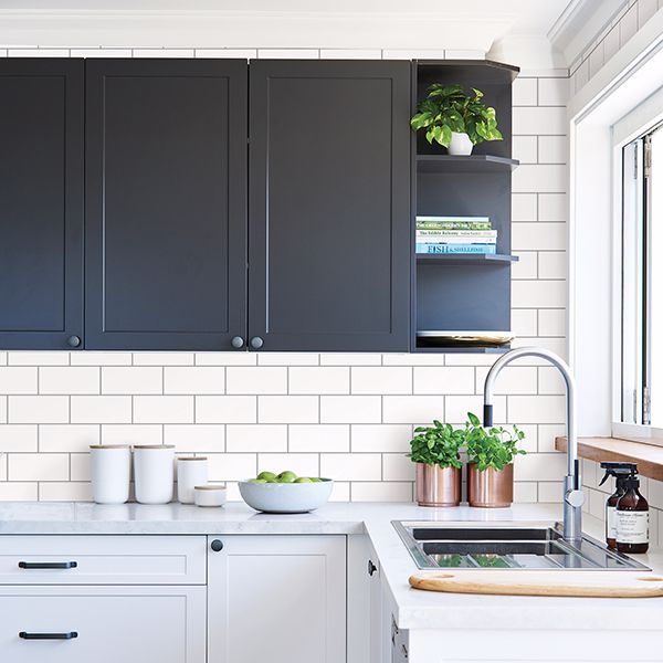 easton-off-white-paintable-subway-tile-wallpaper-york-wallcoverings-2904-23750 - York Wallcoverings Wallpaper