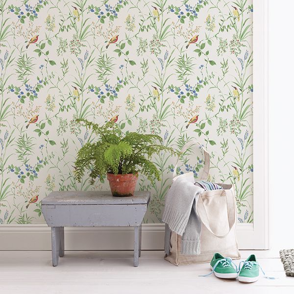 imperial-garden-green-botanical-wallpaper-york-wallcoverings-2904-24173 - York Wallcoverings Wallpaper