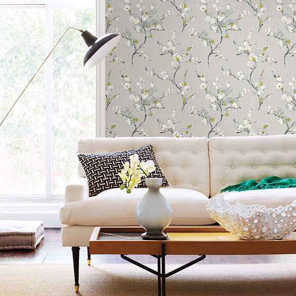 Bliss Blue Floral Wallpaper - York Wallcoverings - 2904-24308 - York Wallcoverings Wallpaper